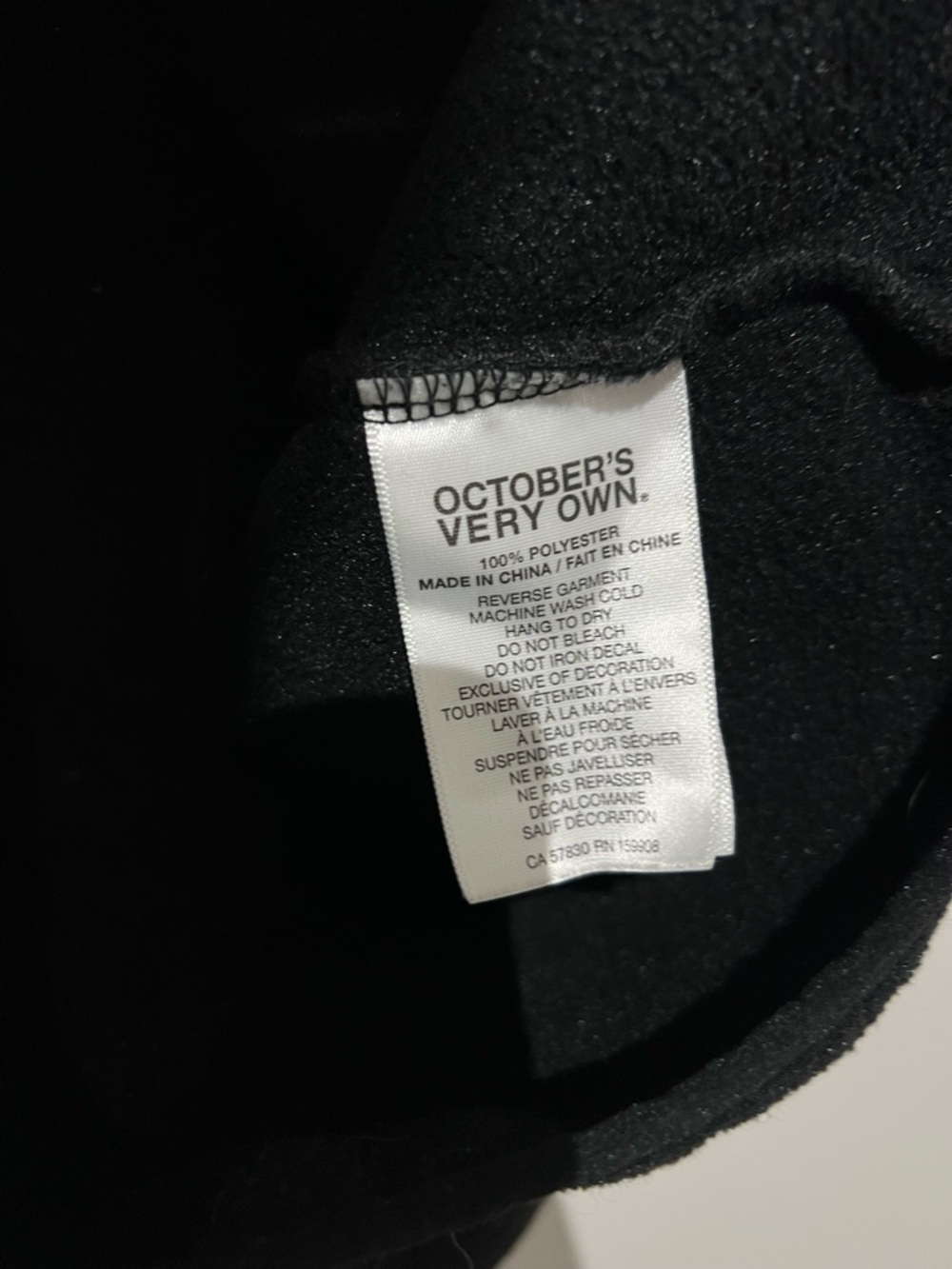 Black OVO Half-Zip Pullover Fleece with Red & Green Letters - Picture 5 of 6